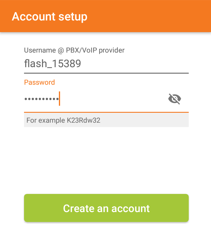 Crear cuenta en Zoiper para Flash Telecom. Usuario y contraseña