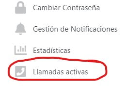 botón de llamadas activas