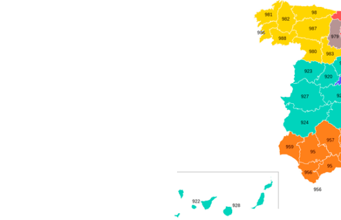 mapa de prefijos españa
