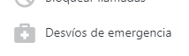 ítem del menú para desvíos de emergencia