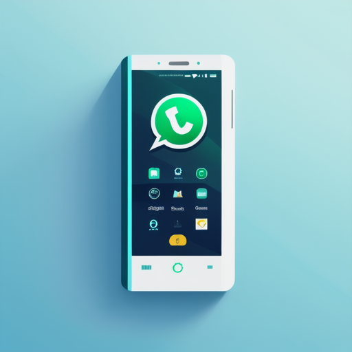 Un teléfono móvil con el logotipo de una empresa en la pantalla, resaltando la imagen más profesional y confiable que se proyecta al utilizar un número fijo y WhatsApp Business para comunicarse con los clientes