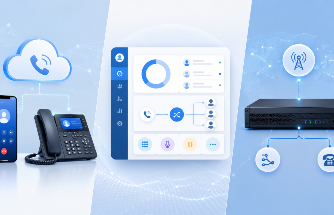 Comparativa visual entre Línea IP, Centralita Virtual y SIP Trunk para empresas